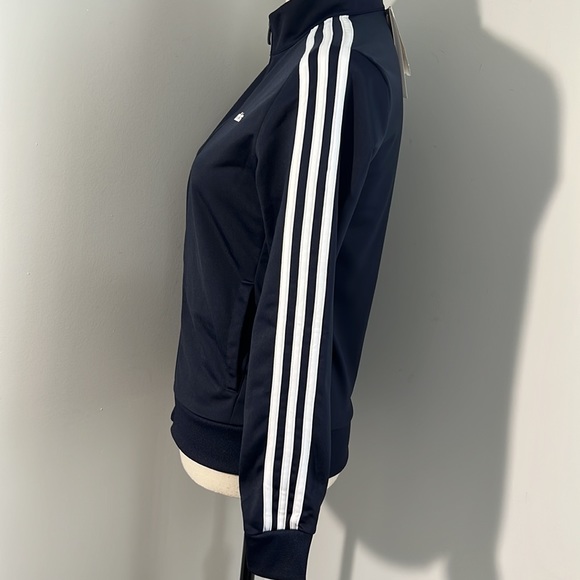 Adidas Warm-Up Tricot Slim 3-Stripes Track Jacket Navy XS - Picture 4 of 9